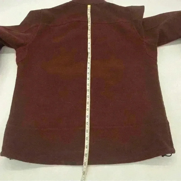 L.L. Bean Fleece Lined Wool Blend Full Zip Sweater Burgundy & Black Blend Size M - Picture 3 of 9